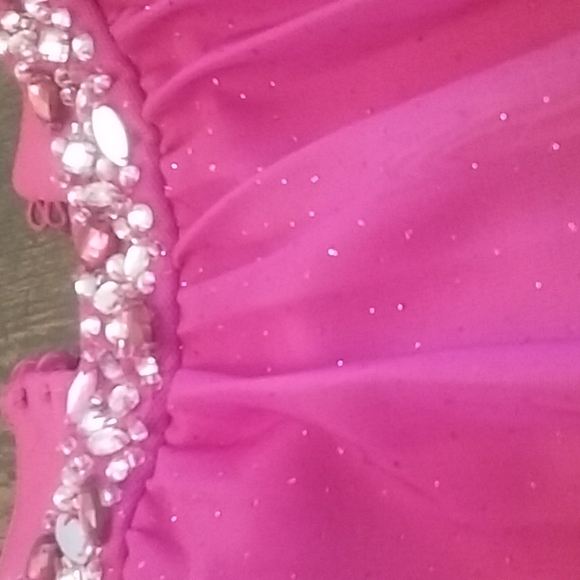 Girl's size 16 pink gradient sparkle dress, used - Picture 3 of 7